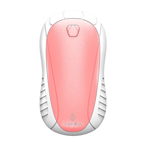 FANDLISS Hand Warmer Rechargeable White&Pink with Pink Button