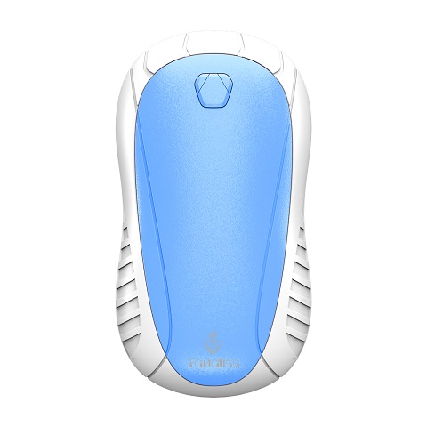 FANDLISS Hand Warmer Rechargeable White&Blue with Blue Button
